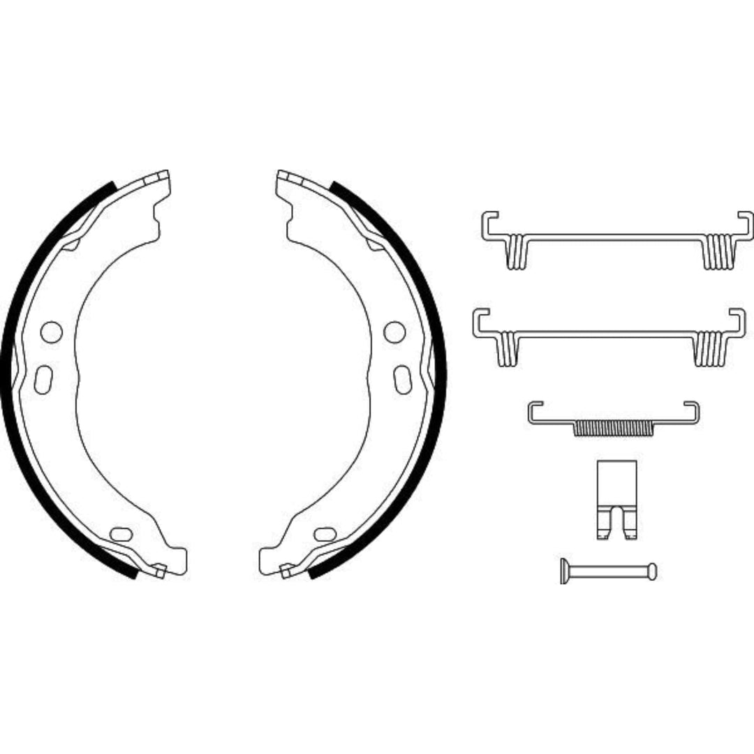 HELLA PAGID 8DA 355 050-751 Bremsbackensatz, Feststellbremse - H9925 - Bremssystem: Bendix - für u.a