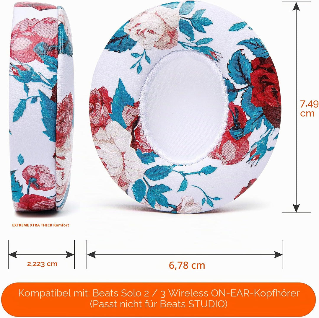 WC Extra Dicke Ersatz-Ohrpolster für Beats Solo 2 &amp; 3 Wireless On-Ear-Kopfhörer von Wicked Cushions