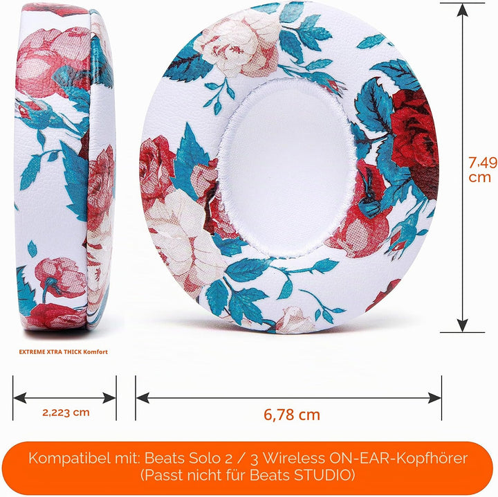 WC Extra Dicke Ersatz-Ohrpolster für Beats Solo 2 &amp; 3 Wireless On-Ear-Kopfhörer von Wicked Cushions