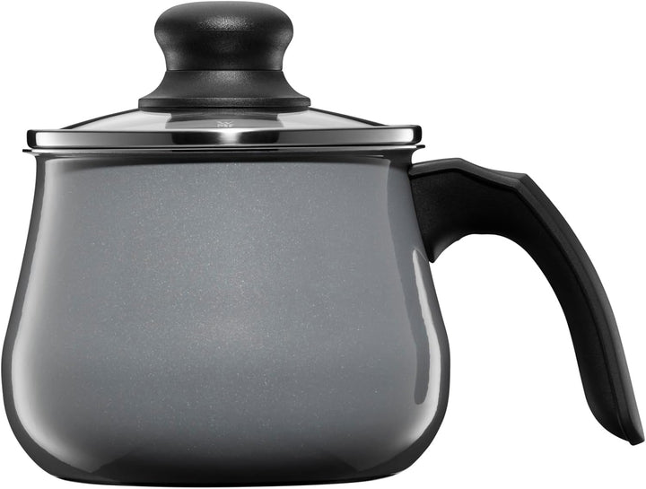 WMF Fusiontec Mineral Milchtopf mit Gladeckel 12 cm, Kochtopf Induktion, High-Tech Keramik, backofen