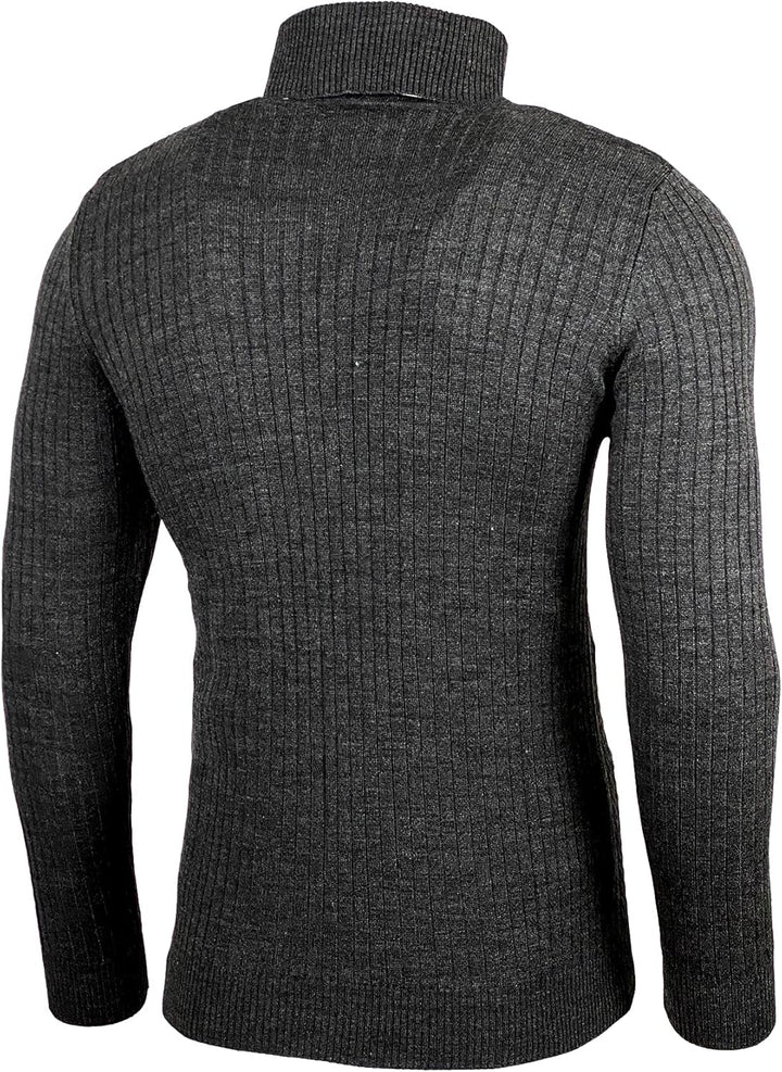 Baxboy Herren Rollkragen Pullover Langarmshirt Feinstrick Sweater Rollkragen Freizeit Slim fit Basic