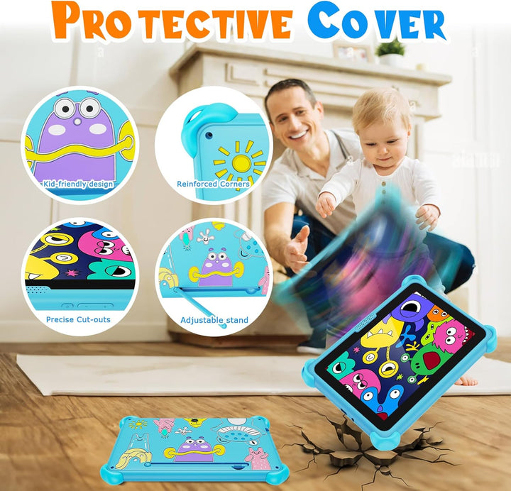 VESWWE Kinder Tablet 7 Zoll Android Tablet für Kinder 32GB ROM Kindertablet mit Schutzhülle WiFi6 Ki