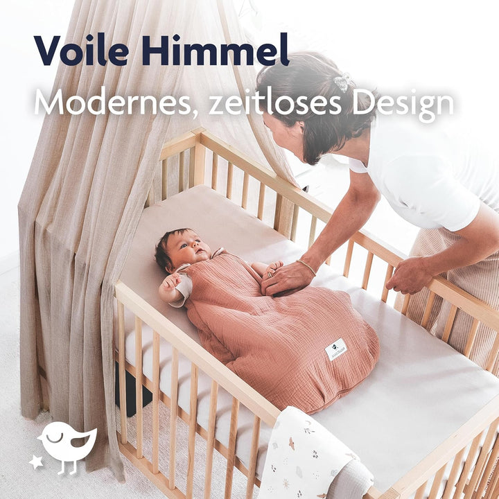 Julius Zöllner Betthimmel aus Voile – für Babybett & Kinderbett – Kinderzimmer Deko – Sand, Sand