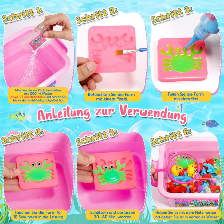 Magic Aqua Gelz Set, Bastelset Kinder ab 5 6 7 8 9 Jahre Wasser Elf Kit Kreativ Spielzeug ab 5-10 Ja