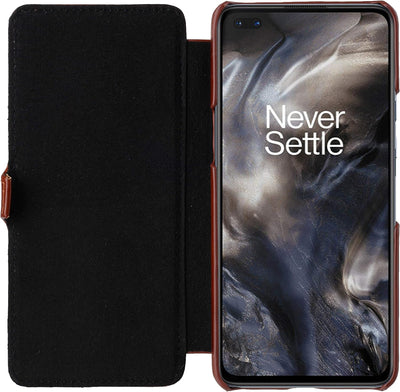 STILGUT Book Case entwickelt für OnePlus Nord Hülle aus Leder mit Clip-Verschluss, Lederhülle, Klapp