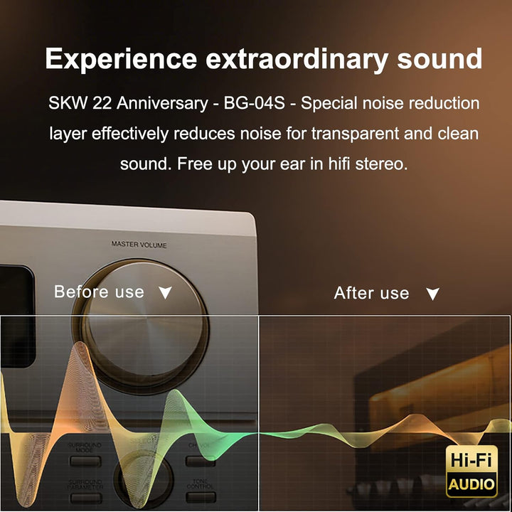 SKW Upgrade Cinch-Audiokabel 2 x Cinch auf 2 x Cinch Stecker mit selbstverriegelndem Stecker, RCA Ka