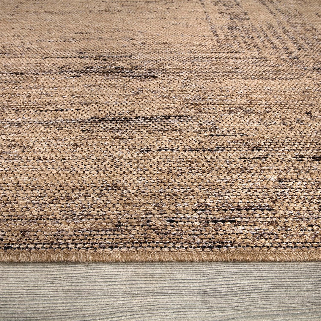 Paco Home Outdoor Teppich wetterfest & langlebig Flachgewebe in moderner Jute-Sisal-Optik in Naturtö