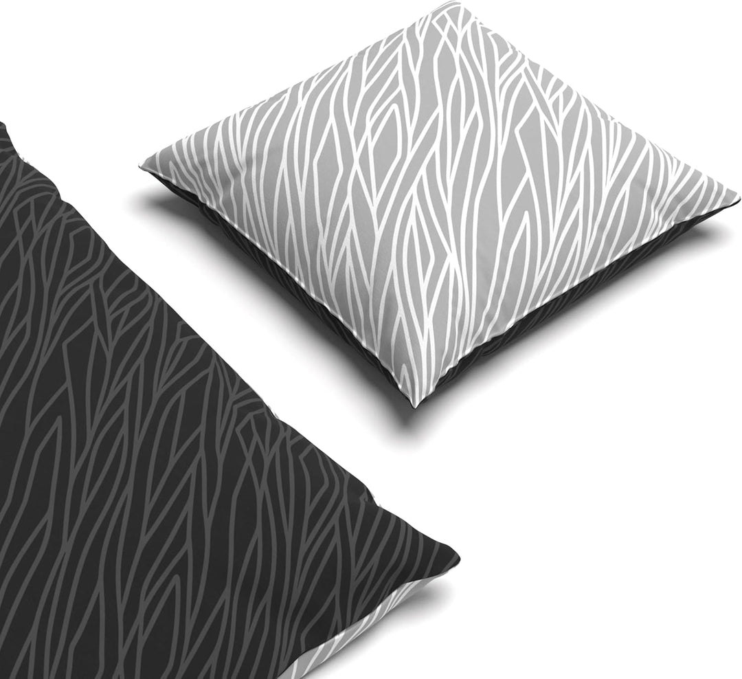 LARAWELL Bettwäsche 135x200 Baumwolle ganzjahres Bettwäsche-Sets antrazit grau geometrisch Premium A