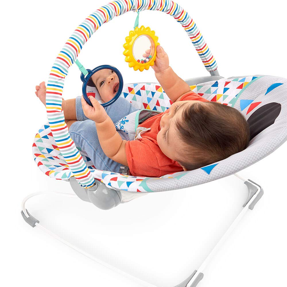 Bright Starts - Disney Baby, Mickey Mouse Happy Triangles, Babywippe mit Beruhigenden Vibrationen, 2