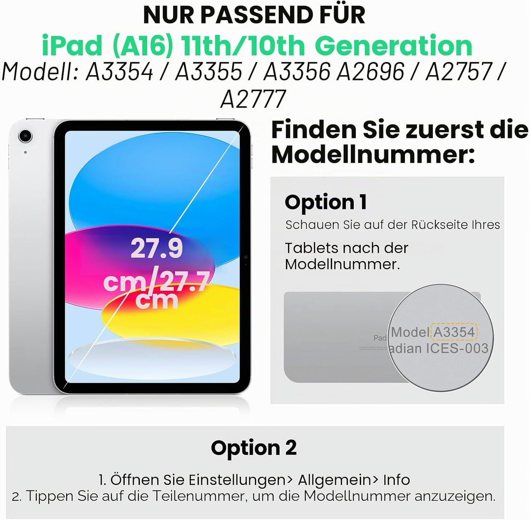 SEYMAC Hülle für iPad (A16) 11./10. Generation 11/10,9 Zoll 2025/2022, Stossfeste für iPad 10 Genera