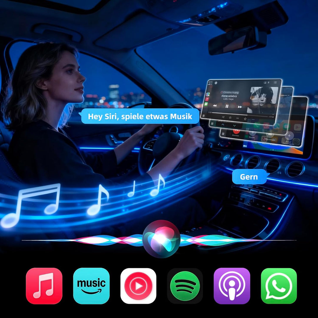 LINGHUANG Mini CarPlay Wireless Adapter & Android Auto Wireless Adapter for Apple iPhone, Upgrade vo