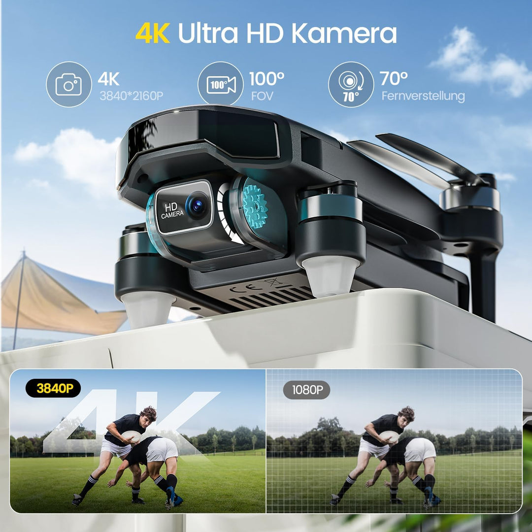 Holy Stone GPS Drohne mit Kamera 4K für Anfänger, HS460 Drohnen mit 26 Min. Lange Flugzeit, Bürstenl