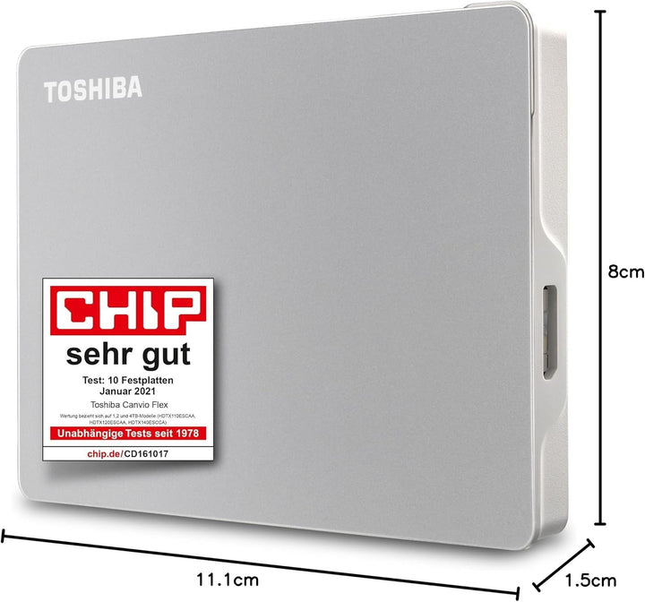 Toshiba 1TB Canvio Flex Portable External Hard Drive for Mac, Windows PC and Tablet use, compatible