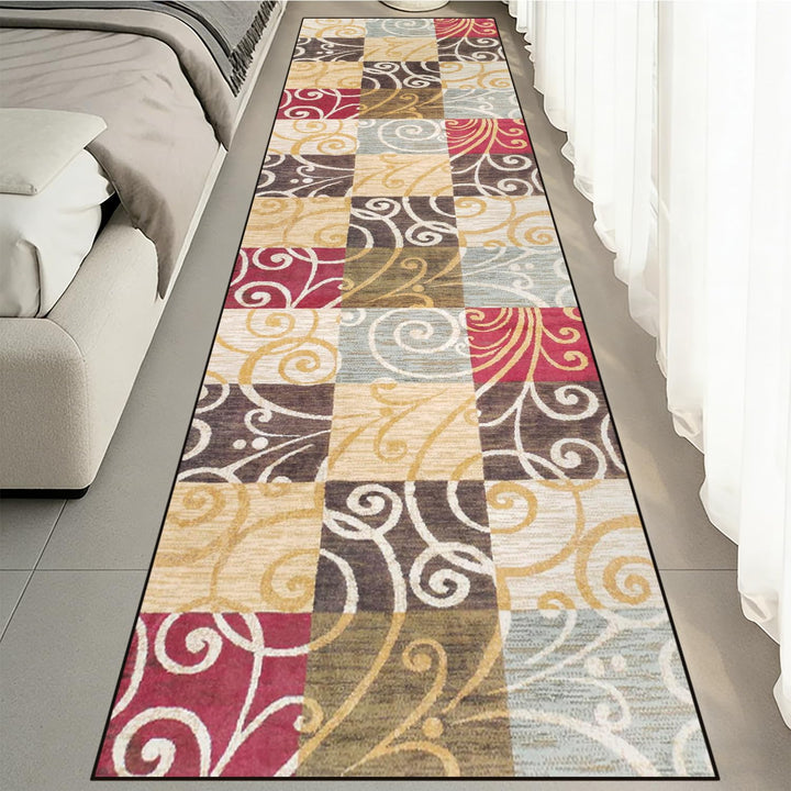 Teppich Läufer 60x240cm, Küchenläufer rutschfest, Rutschfestes Küchenmatten, Vintage rutschfest Wasc