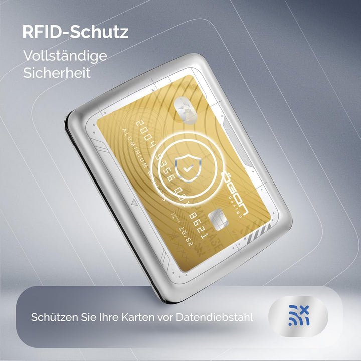 OGON Aluminium Geldbörse Smart Case V2 Large - Verstecktes Fach für Münzen und Scheine - RFID Schutz