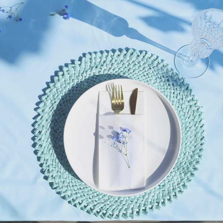 LEKOCH 100 PCS Einweg Besteckservietten Weiss, Air Laid Stoffähnlich Servietten Vorgefaltet Besteckt