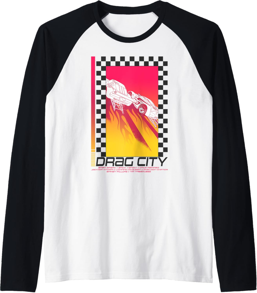 Disney Pixar Cars Drag City Flames Poster Raglan