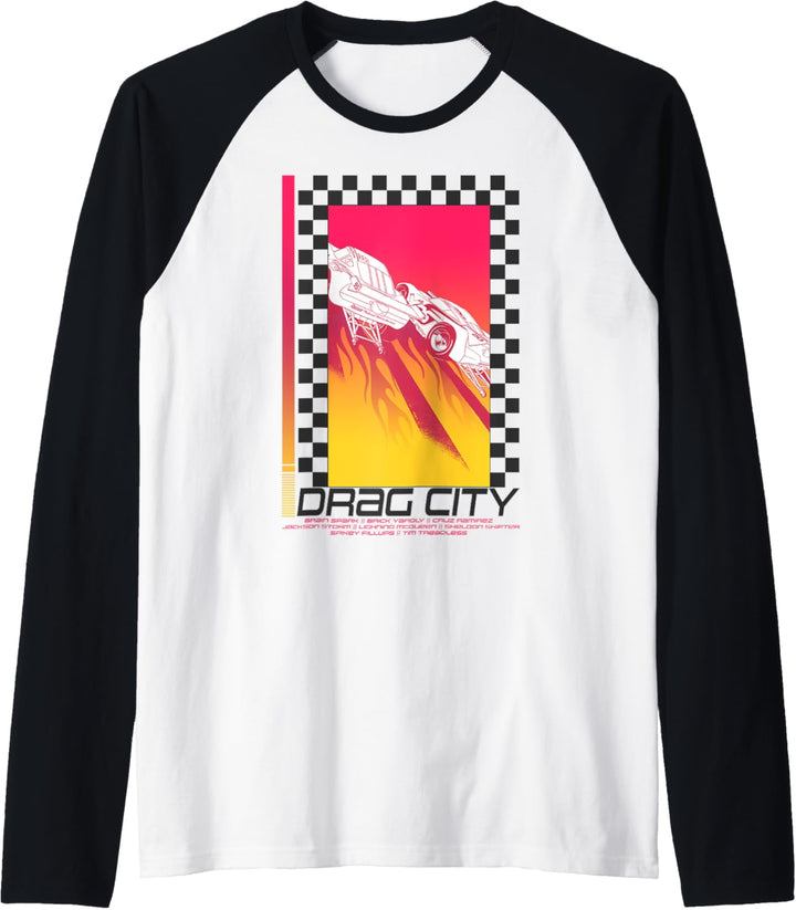 Disney Pixar Cars Drag City Flames Poster Raglan