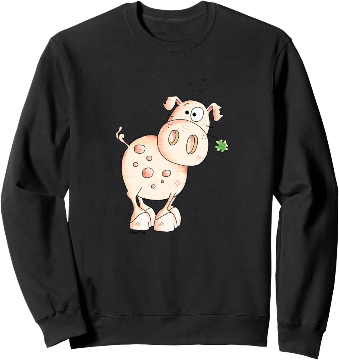 Glücksschwein I Schwein Motiv Tiermotiv I Fun Schweinchen Sweatshirt