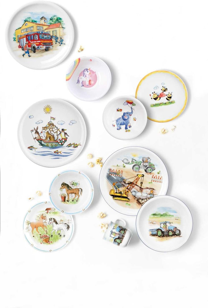 Seltmann Weiden Compact Kindergeschirrset 5-teilig, Teller-Set Schale und Becher für Kinder, Kinders