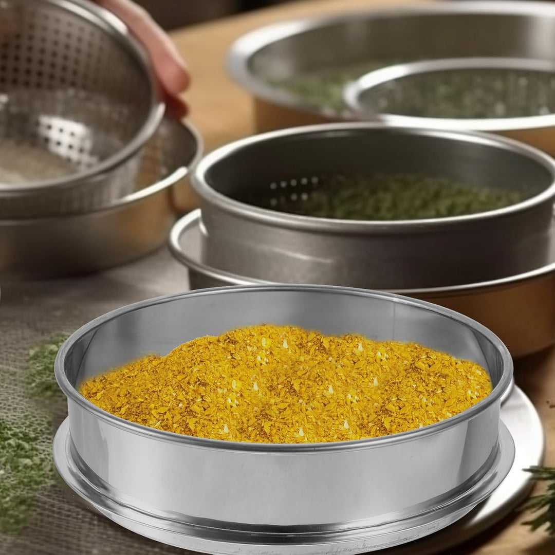 OUNONA Kräuterpollen-Extractor aus Edelstahl mit stapelbarem 100-Mikron-Shaker-Sieb