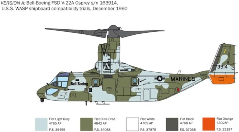 Italeri Boeing 1463 1:72 V-22 Osprey Tilt Rotor-Bausatz, Standmodellbau, Basteln, Hobby, Kleben, Pla