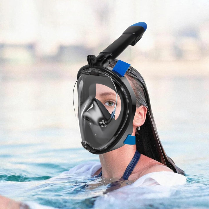 Jsdoin Schnorchelmaske Erwachsene Vollmaske,180-Grad-Sicht Tauchmaske mit Panorama-Vollgesichtsdesig
