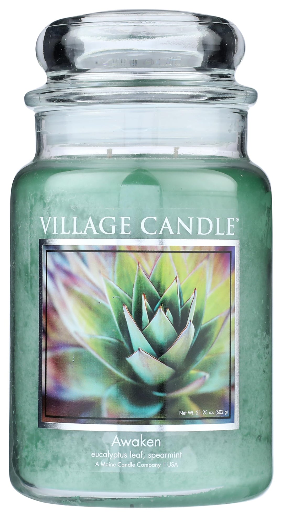 Village Candle - Awaken Spa -Tradition Jar - 2-Dochtkerze - Eukalypthus/Pfefferminze - 602g - Large