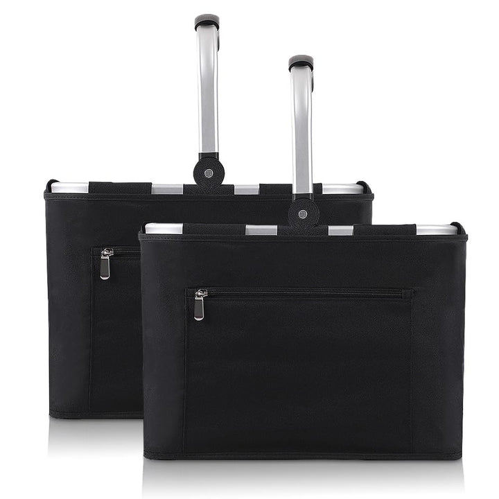 2pcs Tragekorb Faltbar 30L Einkaufskorb Gross Picknickkorb mit Gepolsterten Griffen Klappkorb Einkau
