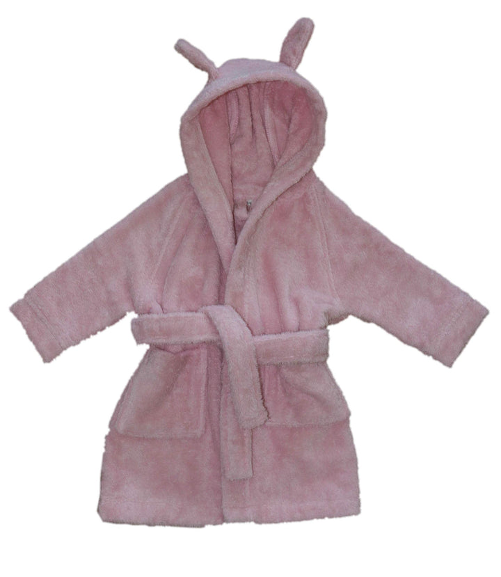 Leela Cotton Baby Kinder Bademantel Bio-Baumwolle mit Kapuze Frottee 98-104 Rosa, 98-104 Rosa