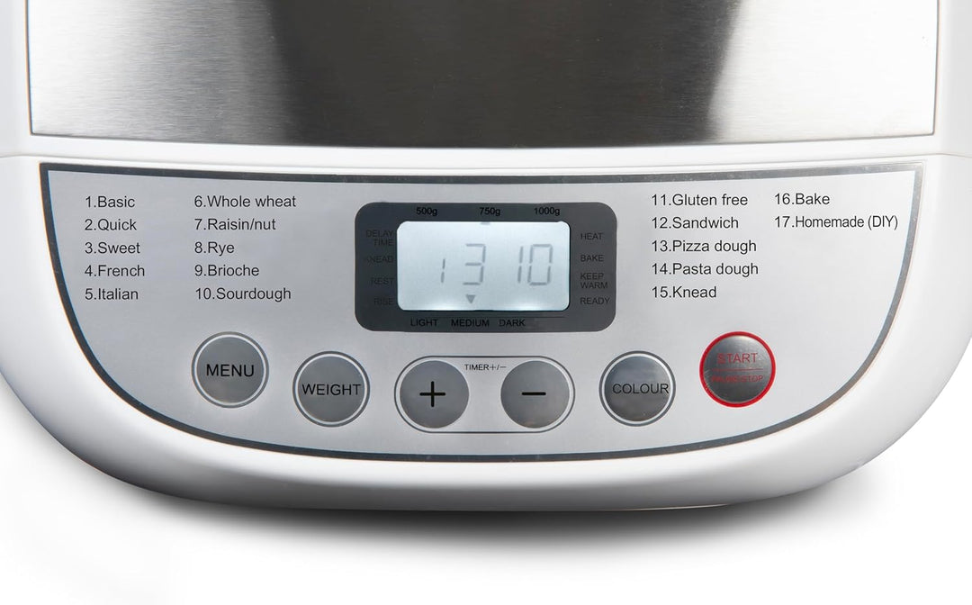 DOMO B3976 Brotbackautomat 500-750-1000gr - 17 Programme - inkl. glutenfreiem Programm - mit Timer -
