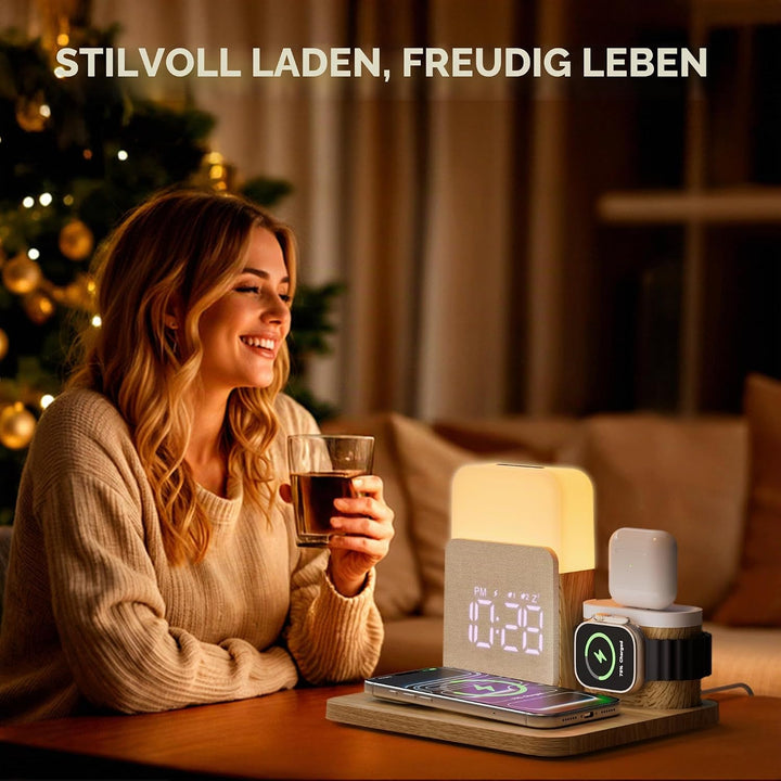 5 in 1 Induktive Ladestation für A-pple Watch und Phone 17/16/15/14-11 Serie und air-pods, 15W Wirel