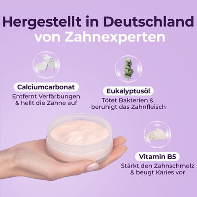 Onlysmile Teeth Whitening Pulver für weisse Zähne | Zahnaufhellung und Bleaching Pulver mit sichtbar