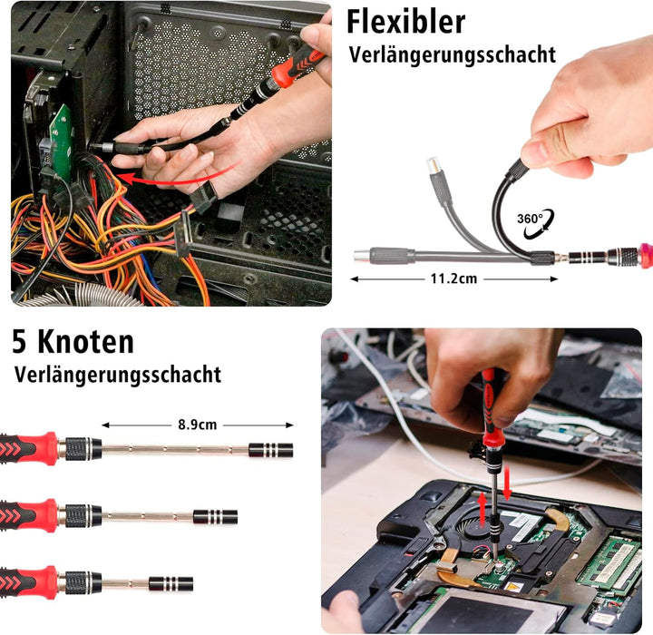 SHARDEN Feinmechaniker Schraubendreher Set, 122 in 1 Mini Präzisions Werkzeug Kit mit Torx T2 T5 T6