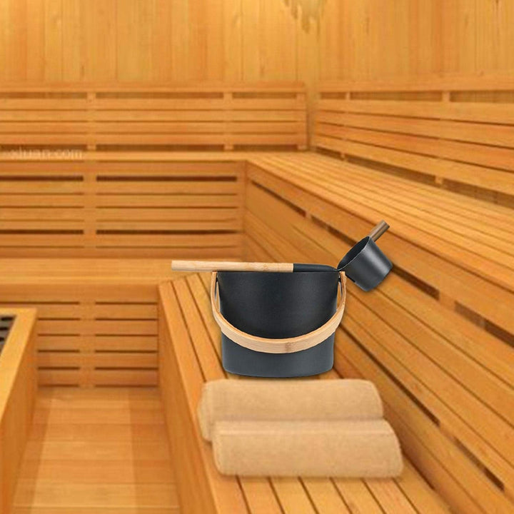 Yiida Sauna Zubehör Set 5 Teilig, 7L Saunakübel, Saunazubehör Saunakübel Set, Mit Kelle, Saunaset Kü