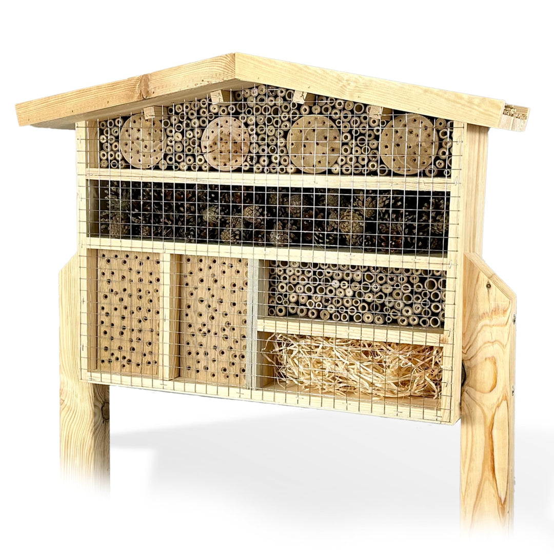GARTENETAGE XXL Insektenchalet/Bienenhotel Gross zum Aufstellen/Insektenhotel XXL aus Massiv-Holz fü