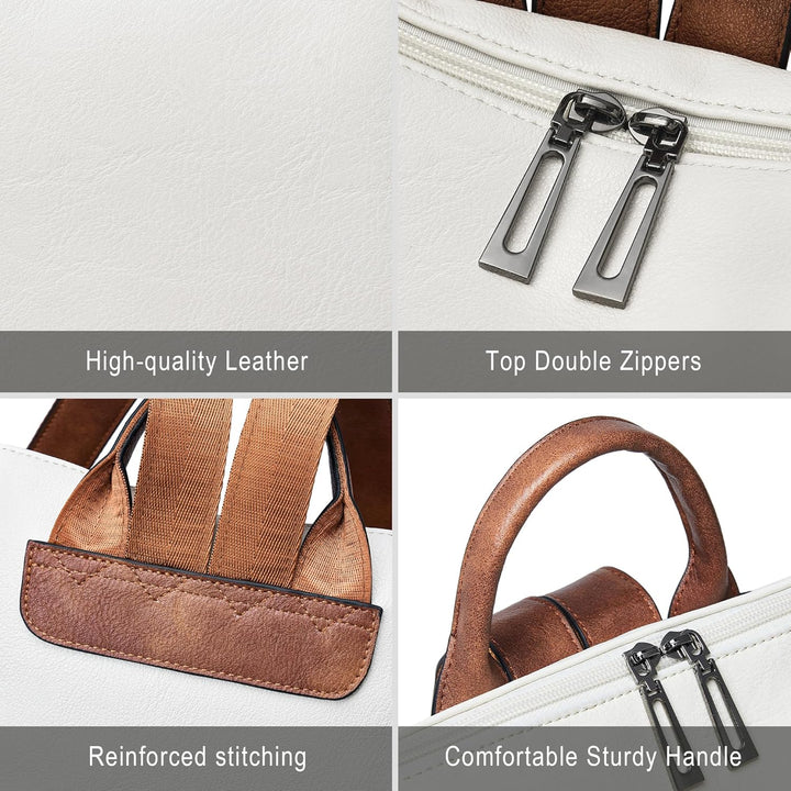 Shrrie rucksack damen elegant geeignet für 15,6Zoll-Notebooks Langlebig wasserdicht Damen aus Leder