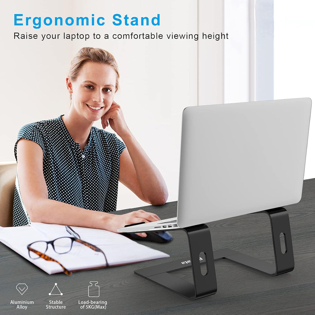 BoYata Laptop Ständer, Ergonomisch Aluminium Notebook Ständer, Tragbarer Belüfteter Laptop Halterung