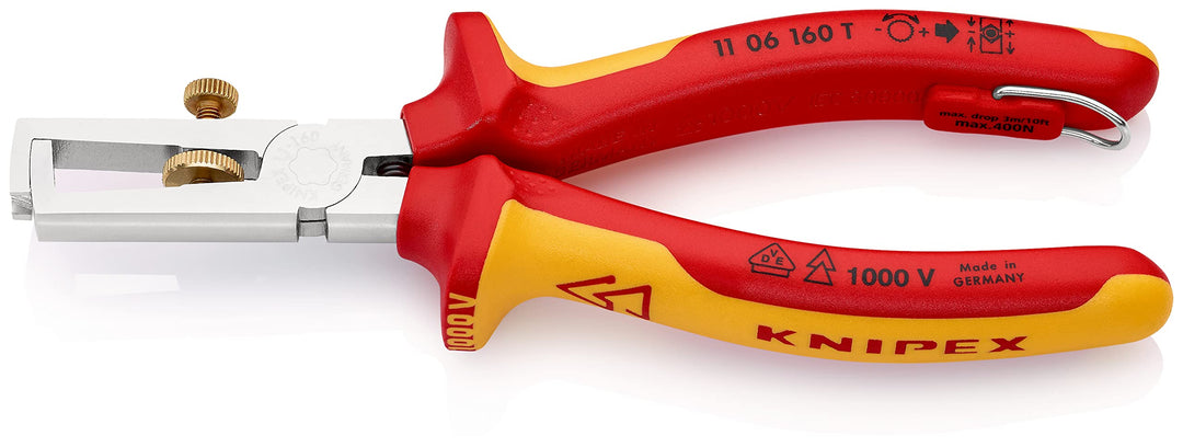 Knipex Abisolierzange mit Öffnungsfeder, universal verchromt, isoliert mit Mehrkomponenten-Hüllen, V