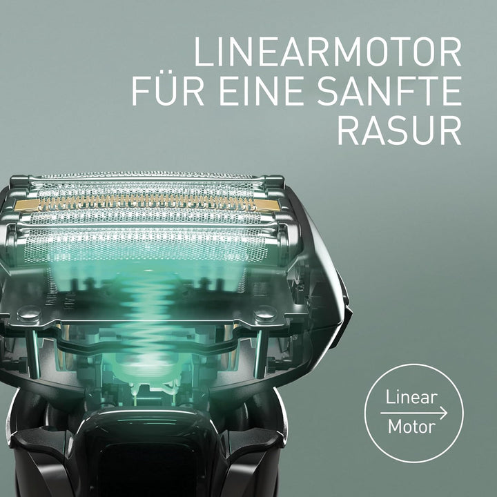 Panasonic Series 900 Premium Nass- und Trocken Rasierer ES-LV9U, 5-fach-Scherkopf mit Linearmotor un