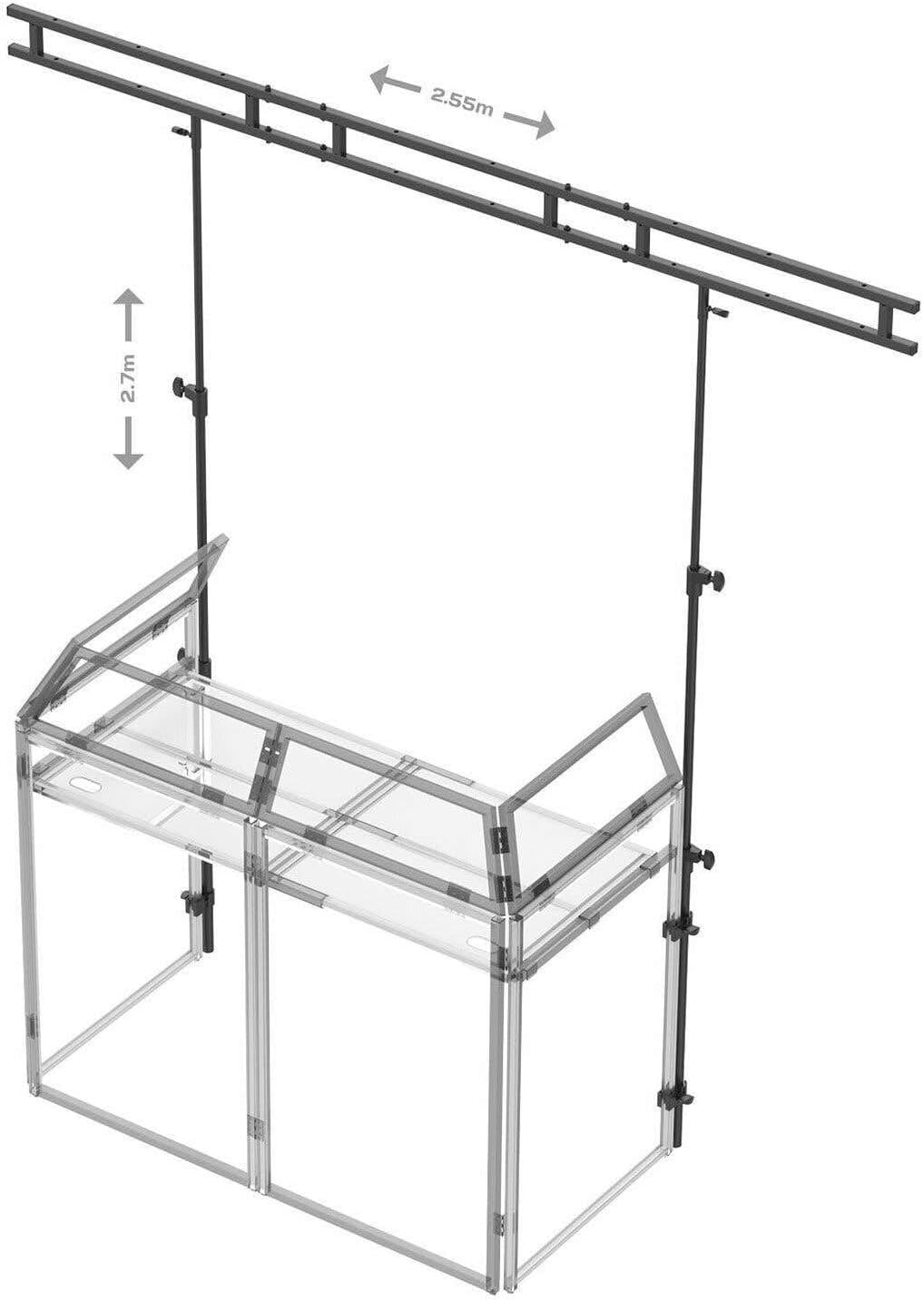Vonyx DB3L - Lichtbrücke für Vonyx DB3 DJ Stand, Halterung für Lichteffekte zum anbringen an DJ Pult