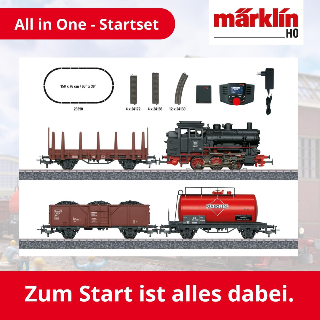 Märklin 29890 - Digital-Startpackung Güterzug mit BR 89.0" mit Mobile Station, Spur H0 Modelleisenba
