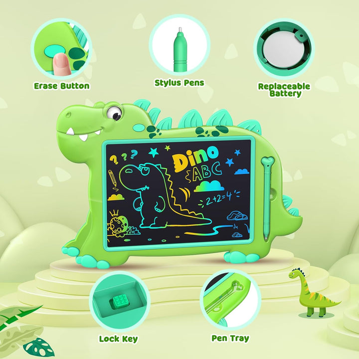HappyGoLucky Dinosaurier Spielzeug ab 2 3 4 5 Jahre Junge Mädchen, LCD Schreibtafel Kinder Maltafel