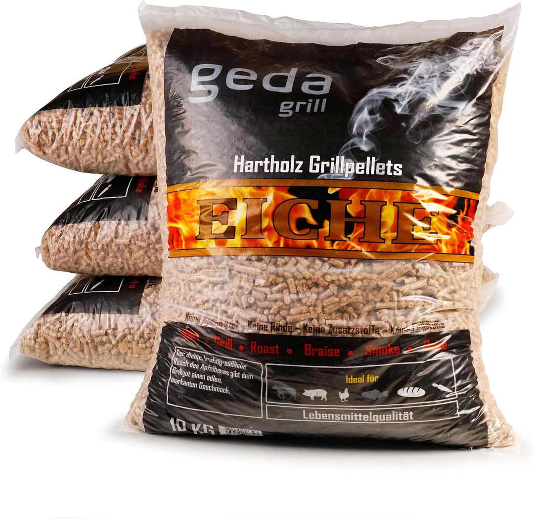GEDA Grill 100% Hartholz Pellets, Grillpellets BBQ Pellets für Pelletsmoker, Pizzaofen, Räucherofen