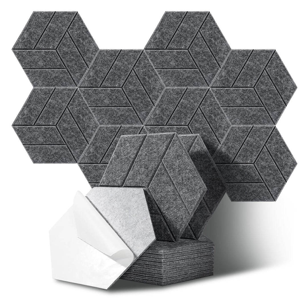 12 Stück Akustikpaneele Hexagon Selbstklebend Akustikplatten Akustikschaumstoff Akustik Panel Wandpa