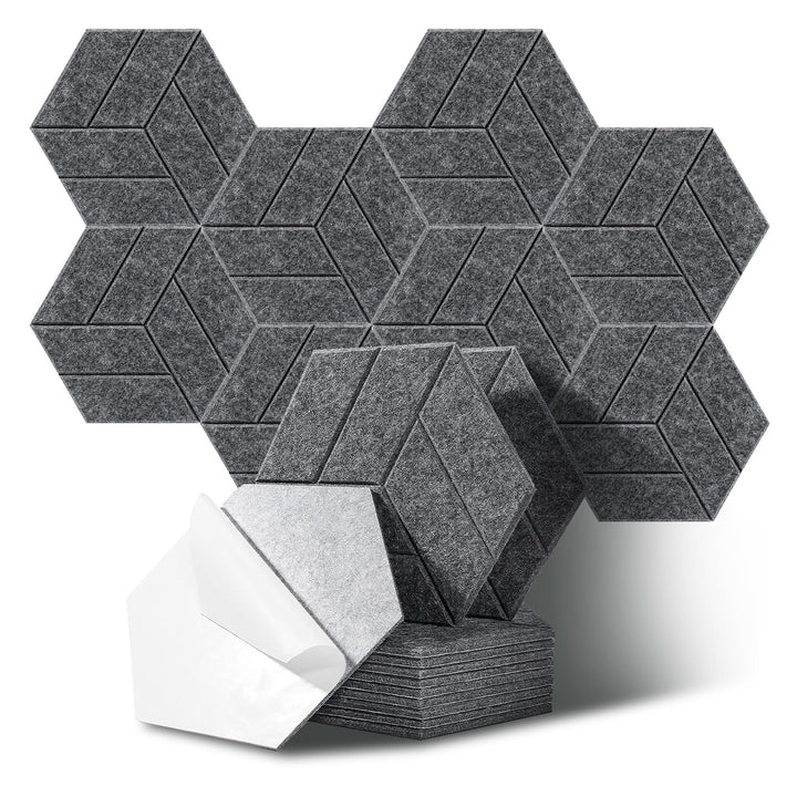 12 Stück Akustikpaneele Hexagon Selbstklebend Akustikplatten Akustikschaumstoff Akustik Panel Wandpa