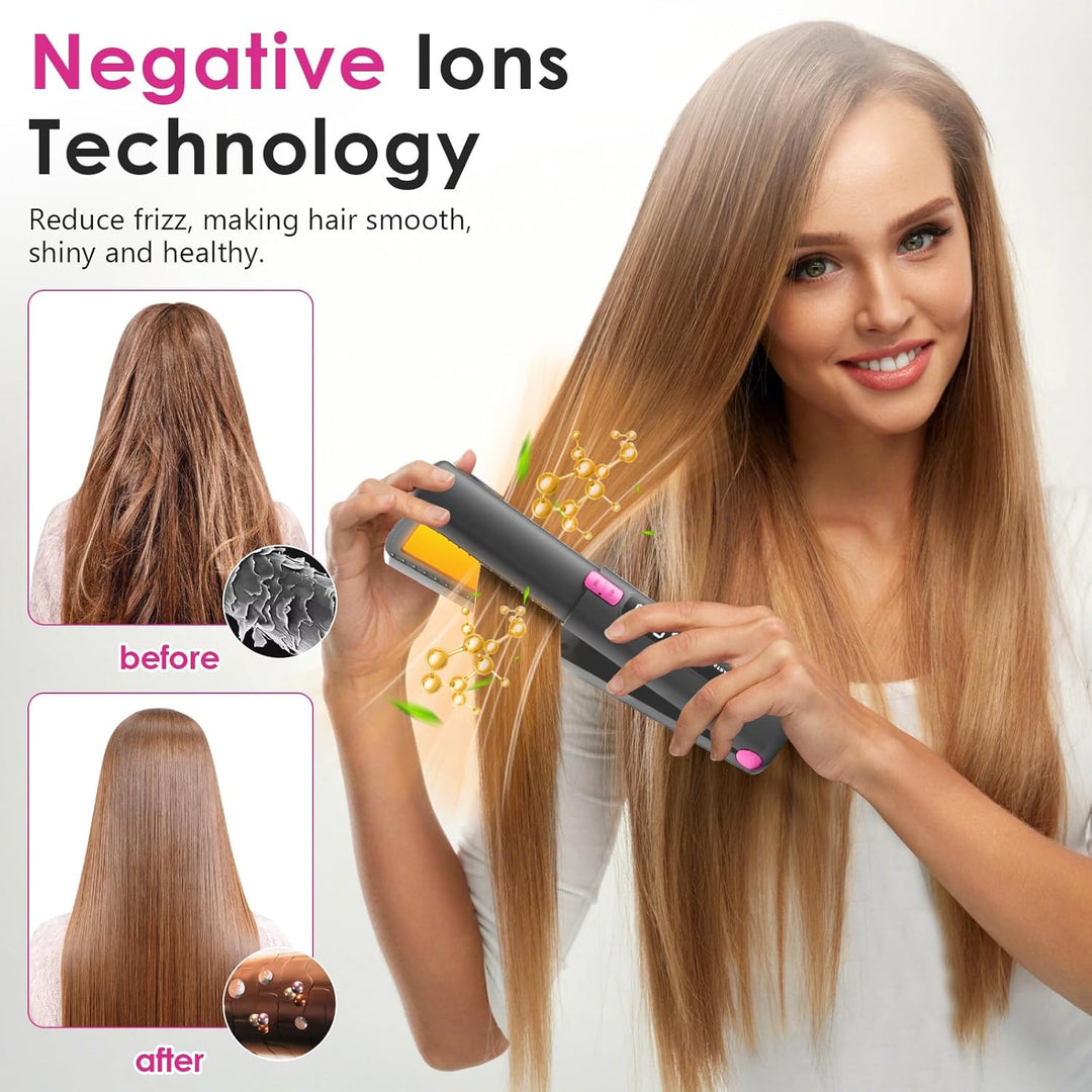 Mini Glätteisen 2 IN 1 Locken & Glätten für Alle Haartypen, Mini Haarglätter für Kurzes Haar, 6 Temp