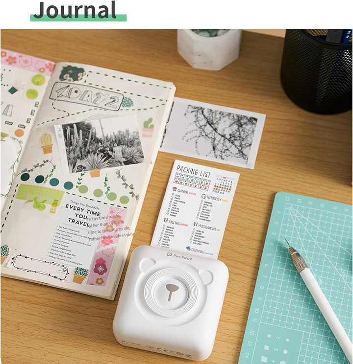 Bisofice PeriPage Mini Fotodrucker für Smartphone Kabelloser BT-Bild-Etiketten-Beleg-Mini Printer Th