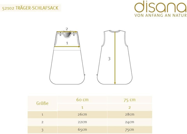 TRÄGER-Schlafsack Baby & Kleinkind - 100% Bio-Merino, TOG 1.7 – atmungsaktiv - Unisex Gr. 60 cm & 75