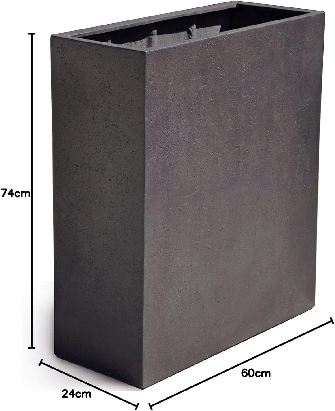 ESCHBACH® Pflanzkübel HIGH Box 60 Espresso Anthrazit Raumteiler * 60 x 24 x 74 cm * 10 Jahre Garanti